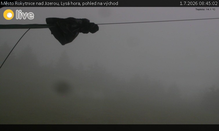 Město Rokytnice nad Jizerou - Lysá hora, pohled na východ - 1.7.2026 v 08:45