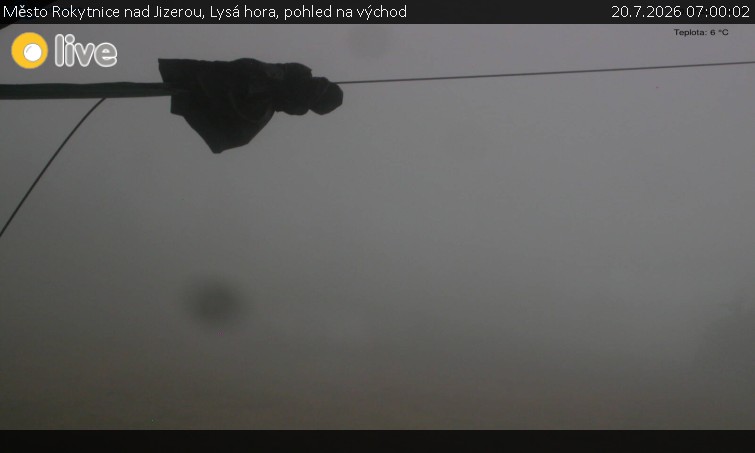 Město Rokytnice nad Jizerou - Lysá hora, pohled na východ - 20.7.2026 v 07:00