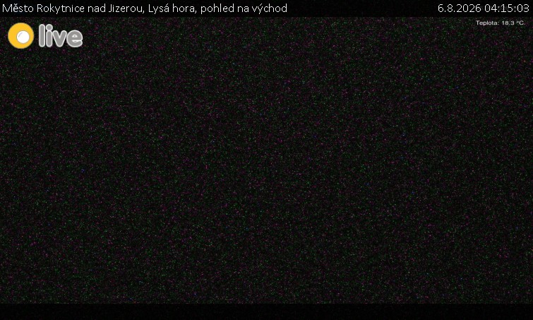 Město Rokytnice nad Jizerou - Lysá hora, pohled na východ - 6.8.2026 v 04:15