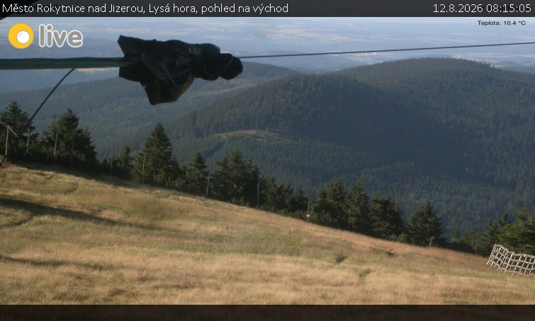 Město Rokytnice nad Jizerou - Lysá hora, pohled na východ - 12.8.2026 v 08:15
