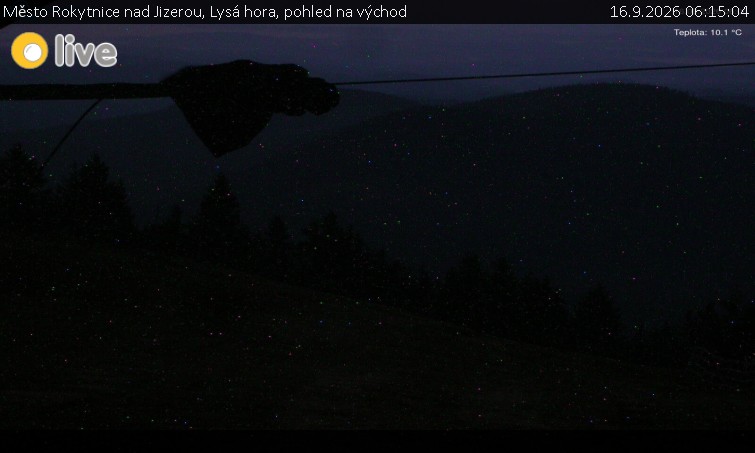 Město Rokytnice nad Jizerou - Lysá hora, pohled na východ - 16.9.2026 v 06:15