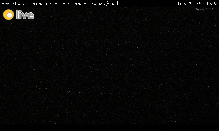 Město Rokytnice nad Jizerou - Lysá hora, pohled na východ - 18.9.2026 v 01:45