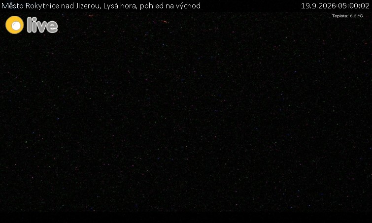 Město Rokytnice nad Jizerou - Lysá hora, pohled na východ - 19.9.2026 v 05:00