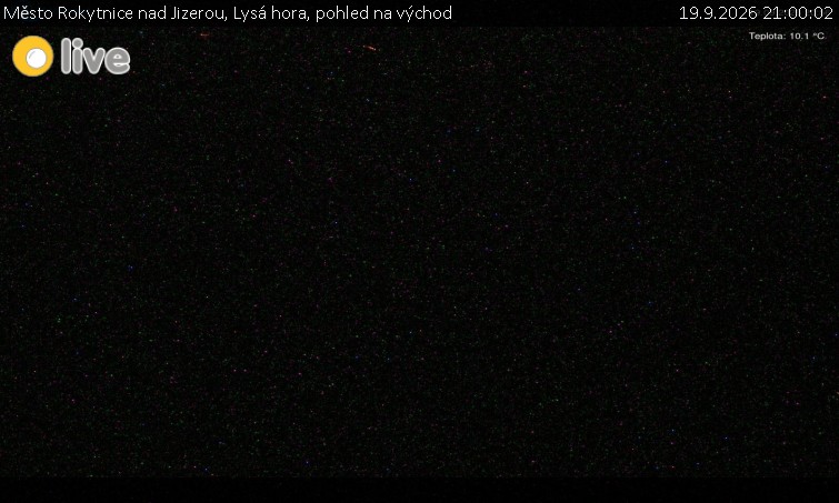 Město Rokytnice nad Jizerou - Lysá hora, pohled na východ - 19.9.2026 v 21:00
