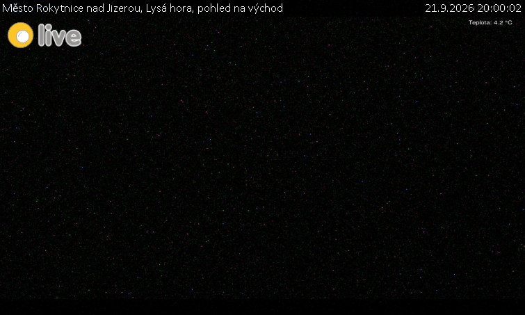 Město Rokytnice nad Jizerou - Lysá hora, pohled na východ - 21.9.2026 v 20:00