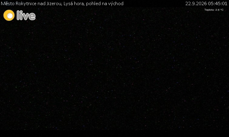Město Rokytnice nad Jizerou - Lysá hora, pohled na východ - 22.9.2026 v 05:45