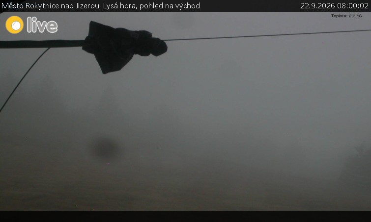 Město Rokytnice nad Jizerou - Lysá hora, pohled na východ - 22.9.2026 v 08:00