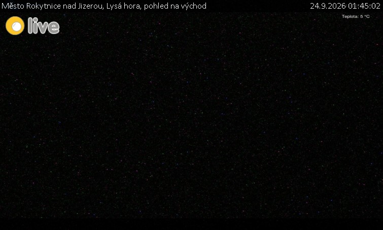 Město Rokytnice nad Jizerou - Lysá hora, pohled na východ - 24.9.2026 v 01:45