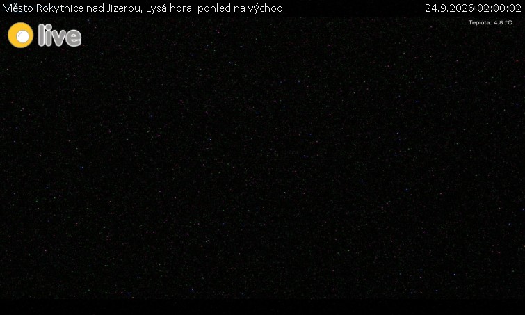 Město Rokytnice nad Jizerou - Lysá hora, pohled na východ - 24.9.2026 v 02:00