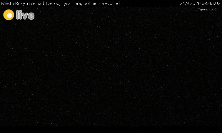 Město Rokytnice nad Jizerou - Lysá hora, pohled na východ - 24.9.2026 v 03:45