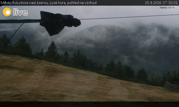 Město Rokytnice nad Jizerou - Lysá hora, pohled na východ - 25.9.2026 v 07:30