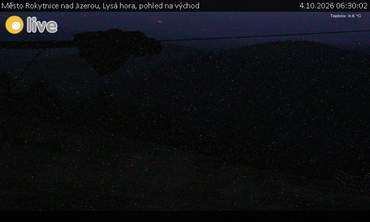 Město Rokytnice nad Jizerou - Lysá hora, pohled na východ - 4.10.2026 v 06:30