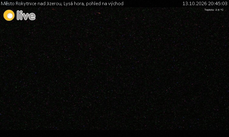 Město Rokytnice nad Jizerou - Lysá hora, pohled na východ - 13.10.2026 v 20:45