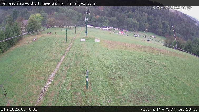 Rekreační středisko Trnava u Zlína - Hlavní sjezdovka - 14.9.2025 v 07:00