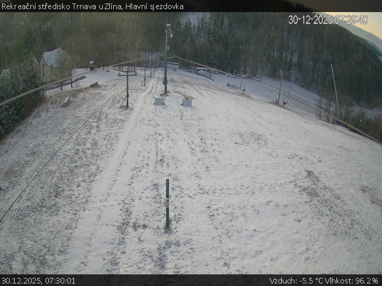 Rekreační středisko Trnava u Zlína - Hlavní sjezdovka - 30.12.2025 v 07:30