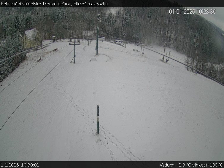 Rekreační středisko Trnava u Zlína - Hlavní sjezdovka - 1.1.2026 v 10:30