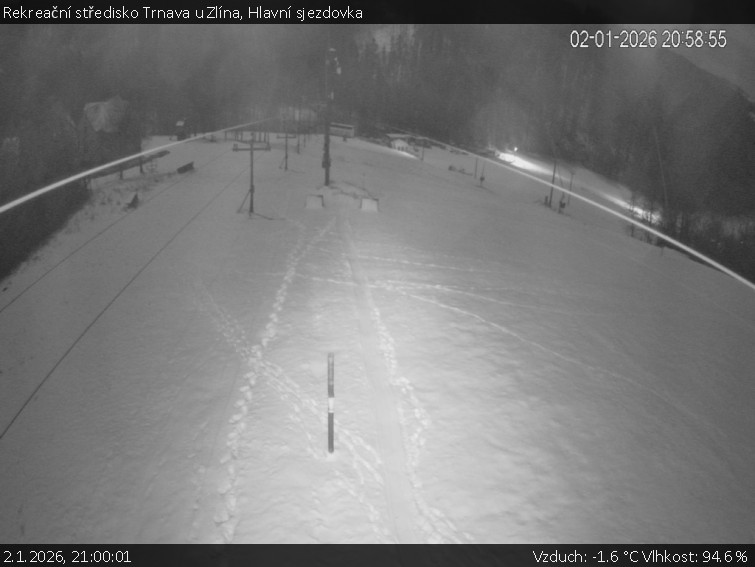 Rekreační středisko Trnava u Zlína - Hlavní sjezdovka - 2.1.2026 v 21:00