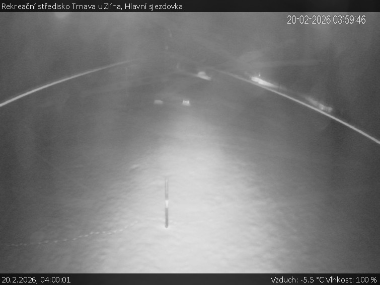 Rekreační středisko Trnava u Zlína - Hlavní sjezdovka - 20.2.2026 v 04:00