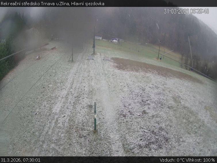 Rekreační středisko Trnava u Zlína - Hlavní sjezdovka - 31.3.2026 v 07:30