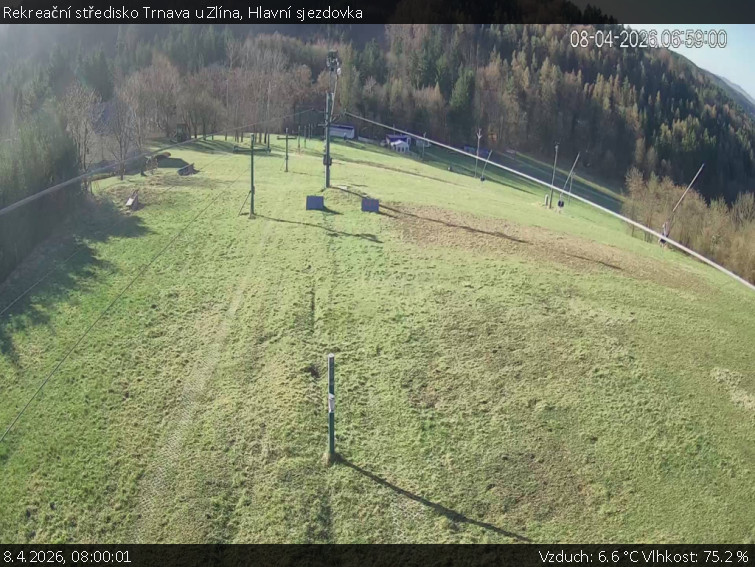 Rekreační středisko Trnava u Zlína - Hlavní sjezdovka - 8.4.2026 v 08:00