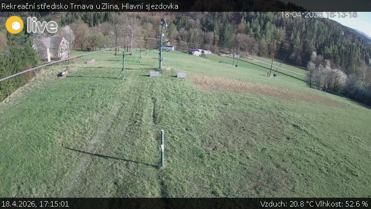 Rekreační středisko Trnava u Zlína - Hlavní sjezdovka - 18.4.2026 v 17:15