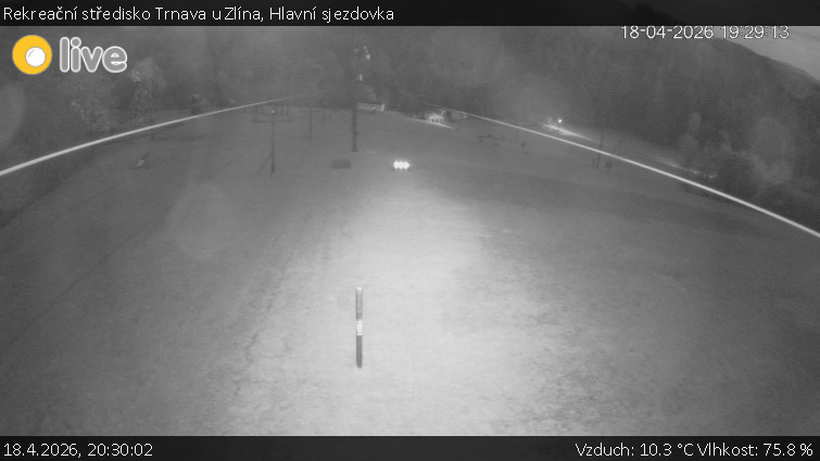 Rekreační středisko Trnava u Zlína - Hlavní sjezdovka - 18.4.2026 v 20:30