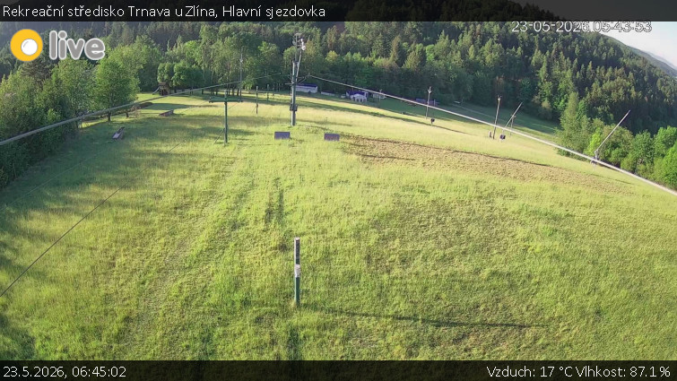Rekreační středisko Trnava u Zlína - Hlavní sjezdovka - 23.5.2026 v 06:45