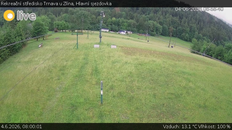 Rekreační středisko Trnava u Zlína - Hlavní sjezdovka - 4.6.2026 v 08:00