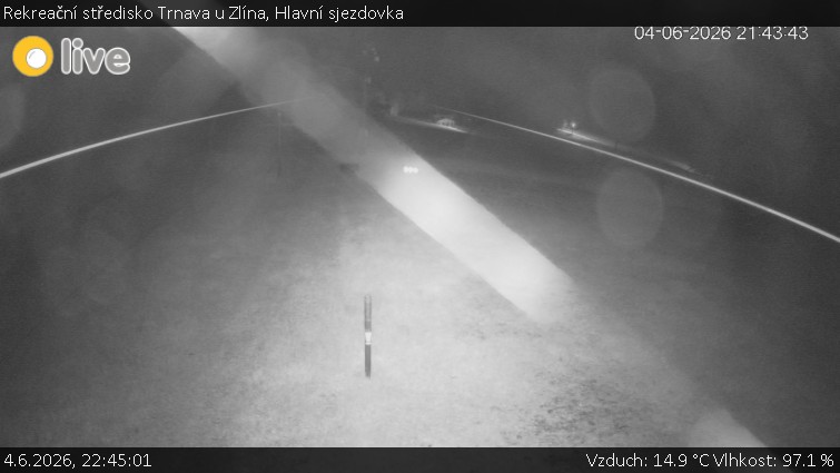 Rekreační středisko Trnava u Zlína - Hlavní sjezdovka - 4.6.2026 v 22:45