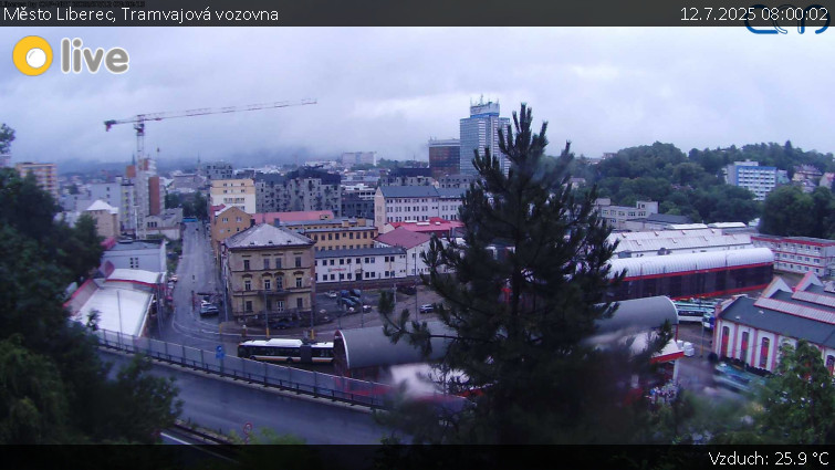 Město Liberec - Tramvajová vozovna - 12.7.2025 v 08:00 Město Liberec - Tramvajová vozovna - 12.7.2025 v 08:00