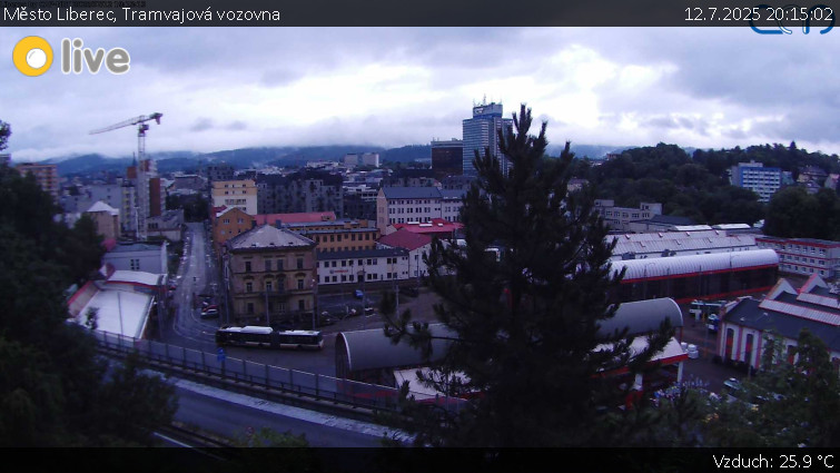 Město Liberec - Tramvajová vozovna - 12.7.2025 v 20:15 Město Liberec - Tramvajová vozovna - 12.7.2025 v 20:15