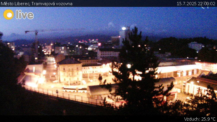 Město Liberec - Tramvajová vozovna - 15.7.2025 v 22:00 Město Liberec - Tramvajová vozovna - 15.7.2025 v 22:00