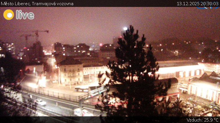 Město Liberec - Tramvajová vozovna - 13.12.2025 v 20:30
