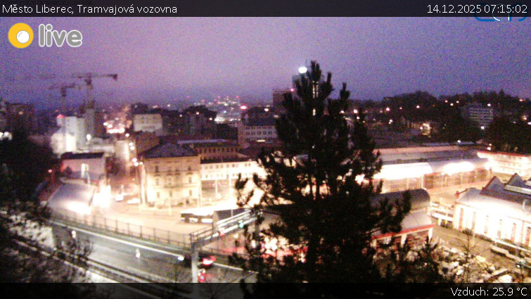 Město Liberec - Tramvajová vozovna - 14.12.2025 v 07:15