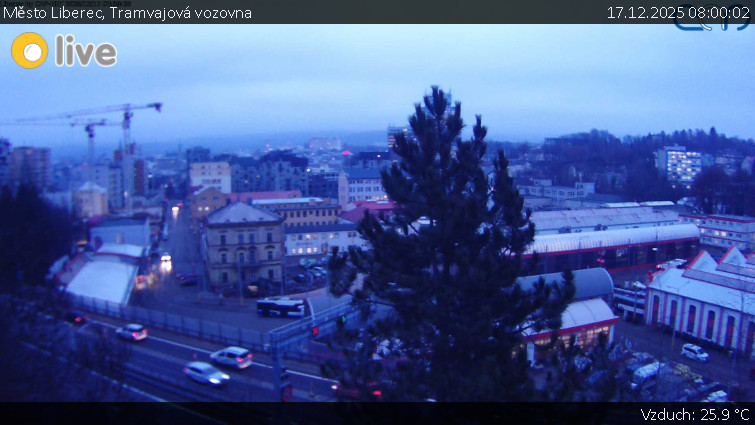 Město Liberec - Tramvajová vozovna - 17.12.2025 v 08:00