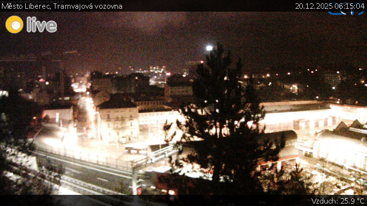 Město Liberec - Tramvajová vozovna - 20.12.2025 v 06:15