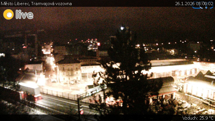Město Liberec - Tramvajová vozovna - 26.1.2026 v 05:00