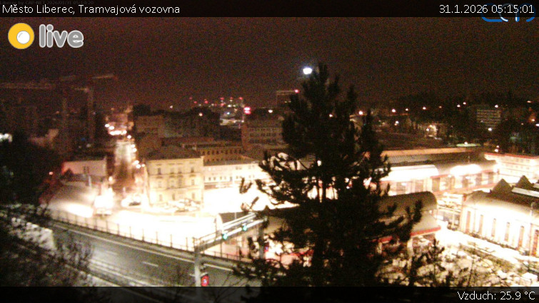 Město Liberec - Tramvajová vozovna - 31.1.2026 v 05:15