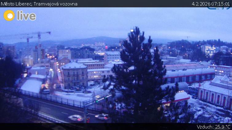 Město Liberec - Tramvajová vozovna - 4.2.2026 v 07:15