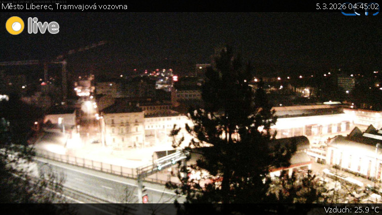 Město Liberec - Tramvajová vozovna - 5.3.2026 v 04:45