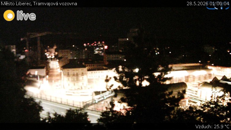 Město Liberec - Tramvajová vozovna - 28.5.2026 v 01:00