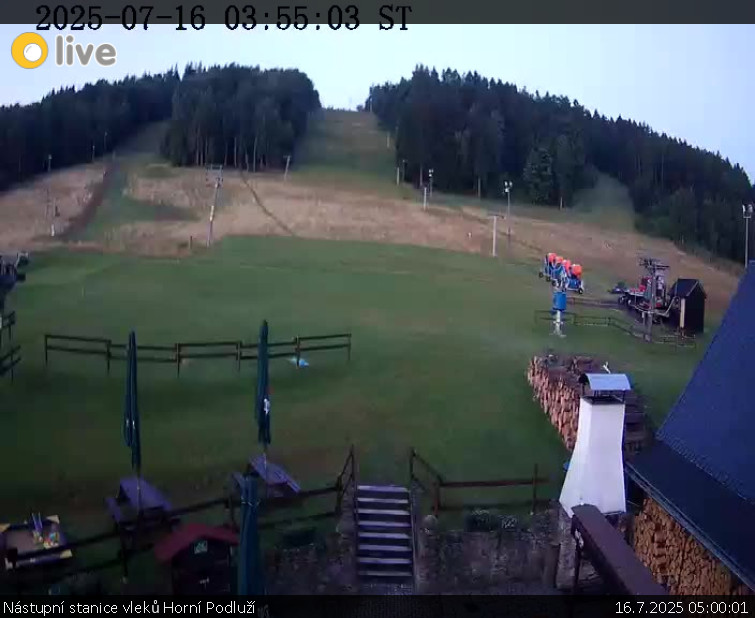 Skiareál Horní Podluží - Nástupní stanice vleků Horní Podluží - 16.7.2025 v 05:00 Skiareál Horní Podluží - Nástupní stanice vleků Horní Podluží - 16.7.2025 v 05:00