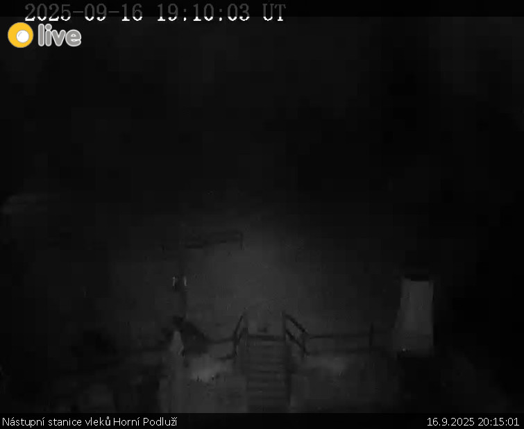 Skiareál Horní Podluží - Nástupní stanice vleků Horní Podluží - 16.9.2025 v 20:15