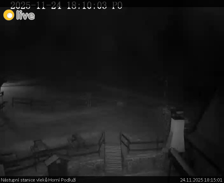 Skiareál Horní Podluží - Nástupní stanice vleků Horní Podluží - 24.11.2025 v 18:15