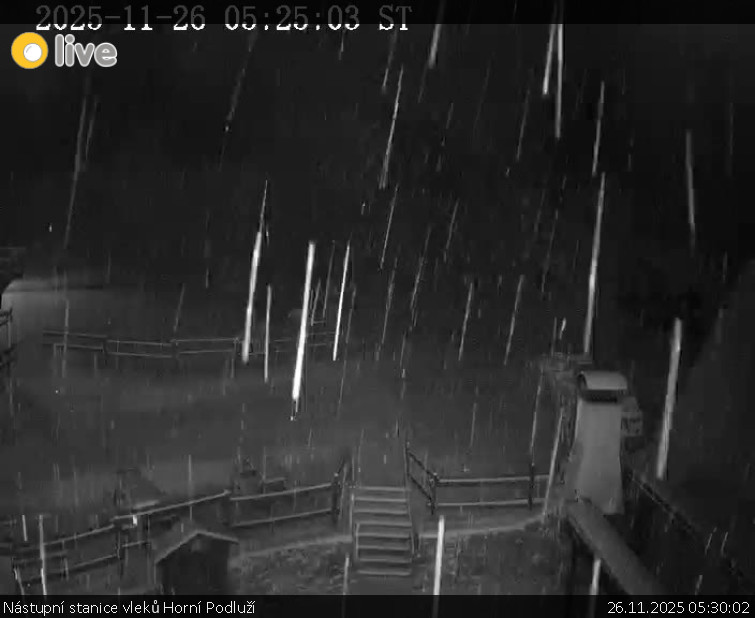 Skiareál Horní Podluží - Nástupní stanice vleků Horní Podluží - 26.11.2025 v 05:30