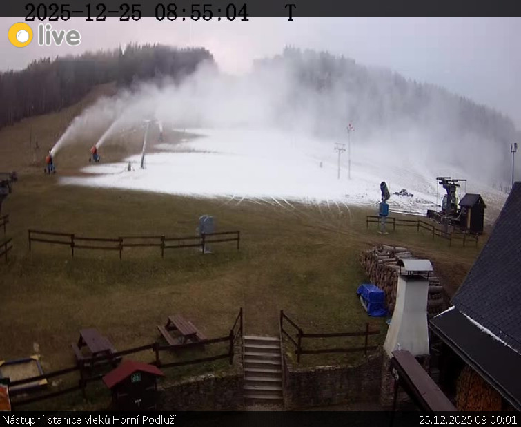 Skiareál Horní Podluží - Nástupní stanice vleků Horní Podluží - 25.12.2025 v 09:00