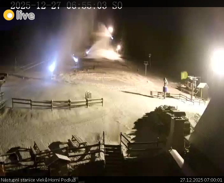 Skiareál Horní Podluží - Nástupní stanice vleků Horní Podluží - 27.12.2025 v 07:00