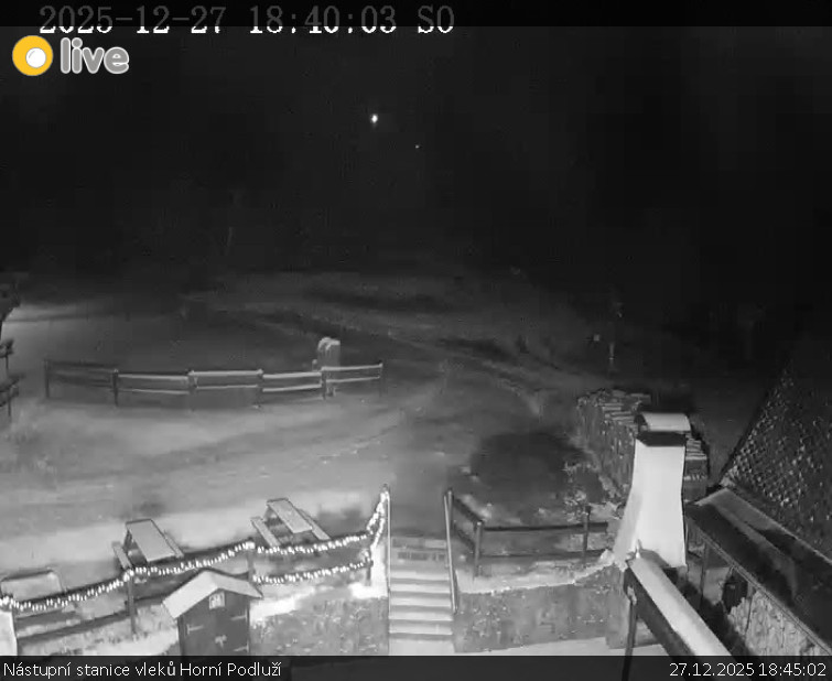 Skiareál Horní Podluží - Nástupní stanice vleků Horní Podluží - 27.12.2025 v 18:45