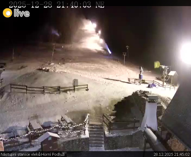 Skiareál Horní Podluží - Nástupní stanice vleků Horní Podluží - 28.12.2025 v 21:45