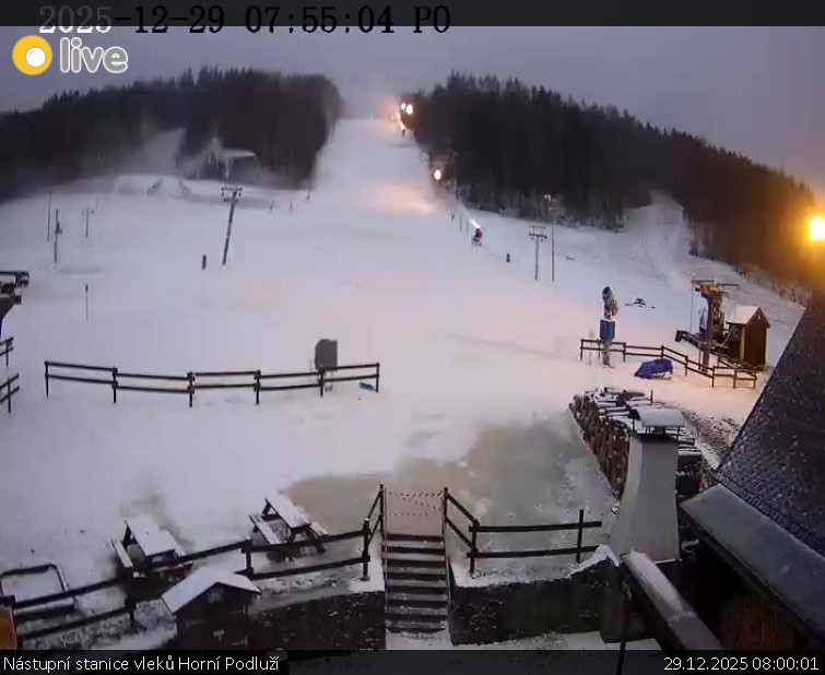 Skiareál Horní Podluží - Nástupní stanice vleků Horní Podluží - 29.12.2025 v 08:00